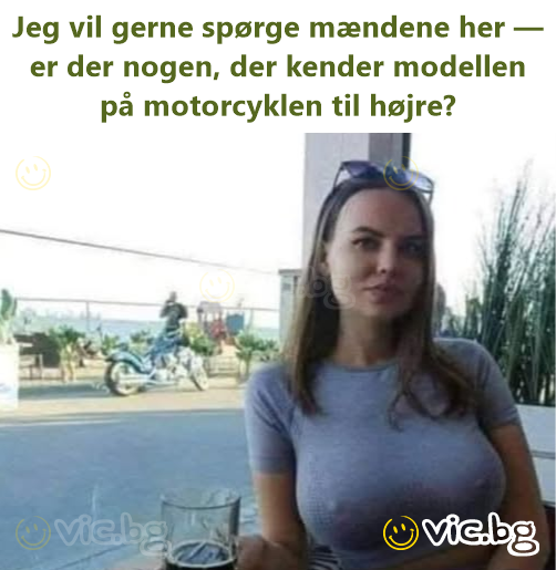 Jeg vil gerne spørge mændene her — er der nogen, der kender modellen på motorcyklen til højre?