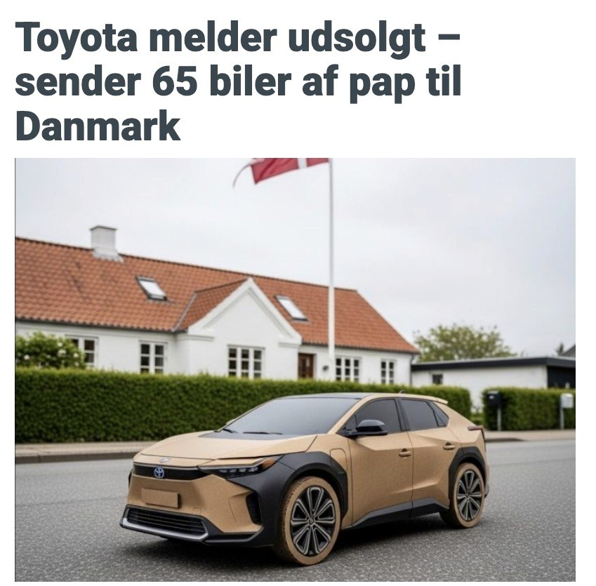 Toyota melder udsolgt — sender 65 biler af pap til Danmark
