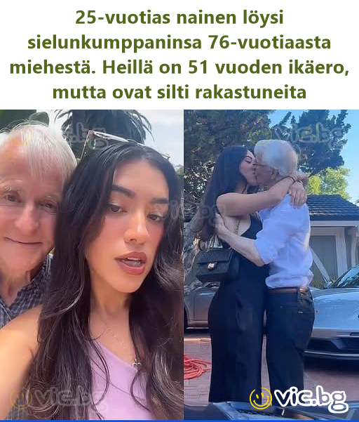 25-vuotias nainen löysi sielunkumppaninsa 76-vuotiaasta miehestä. Heillä on 51 vuoden ikäero, mutta ovat silti rakastuneita