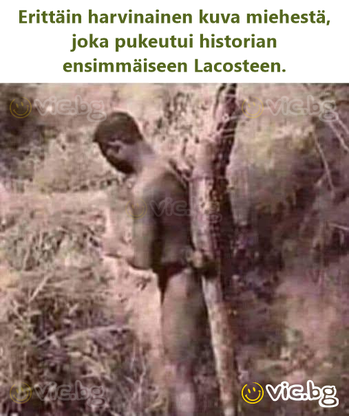 Erittäin harvinainen kuva miehestä, joka pukeutui historian ensimmäiseen Lacosteen.