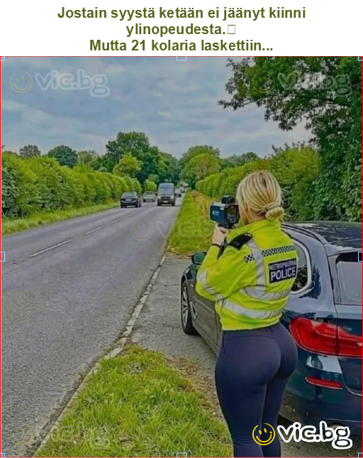 Jostain syystä ketään ei jäänyt kiinni ylinopeudesta.
Mutta 21 kolaria laskettiin...