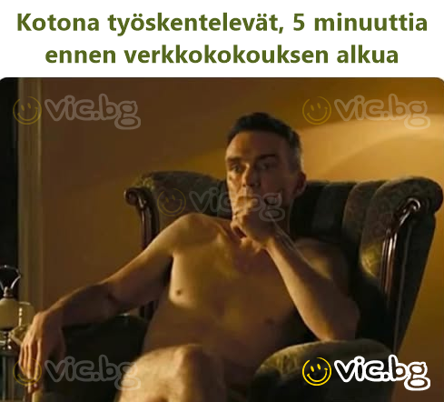 Kotona työskentelevät, 5 minuuttia ennen verkkokokouksen alkua