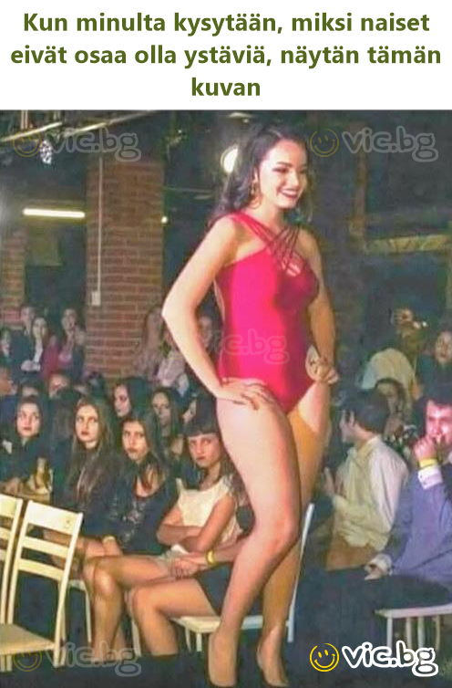 Kun minulta kysytään, miksi naiset eivät osaa olla ystäviä, näytän tämän kuvan