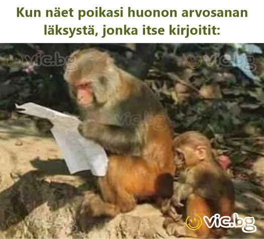 Kun näet poikasi huonon arvosanan läksystä, jonka itse kirjoitit:
