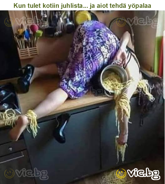 Kun tulet kotiin juhlista... ja aiot tehdä yöpalaa