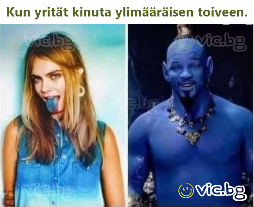 Kun yrität kinuta ylimääräisen toiveen.