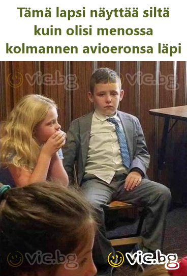 Tämä lapsi näyttää siltä kuin olisi menossa kolmannen avioeronsa läpi