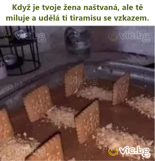 Když je tvoje žena naštvaná, ale tě miluje a udělá ti tiramisu se vzkazem.