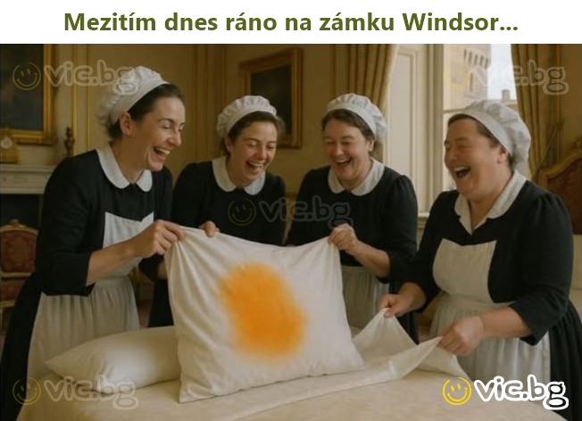 Mezitím dnes ráno na zámku Windsor...
