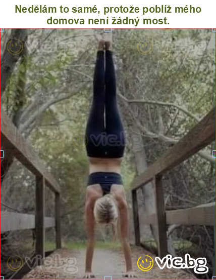 Nedělám to samé, protože poblíž mého domova není žádný most.