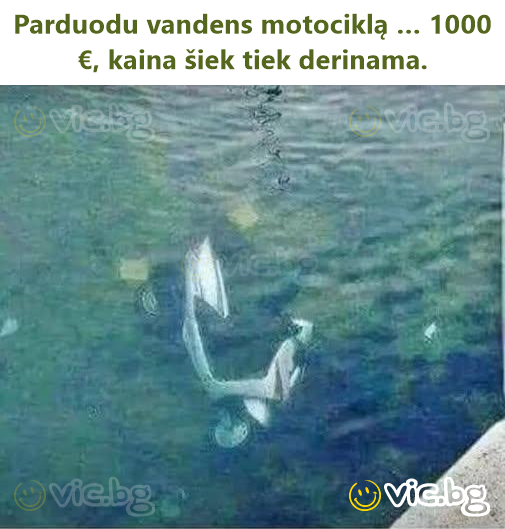 Parduodu vandens motociklą … 1000 €, kaina šiek tiek derinama.