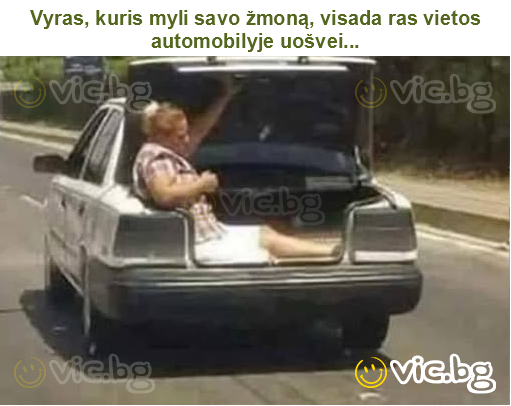 Vyras, kuris myli savo žmoną, visada ras vietos automobilyje uošvei...