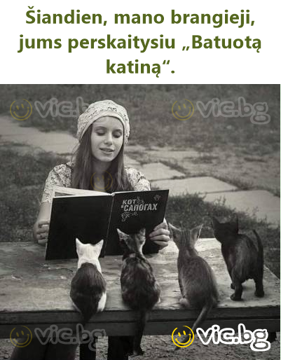 Šiandien, mano brangieji, jums perskaitysiu „Batuotą katiną“.