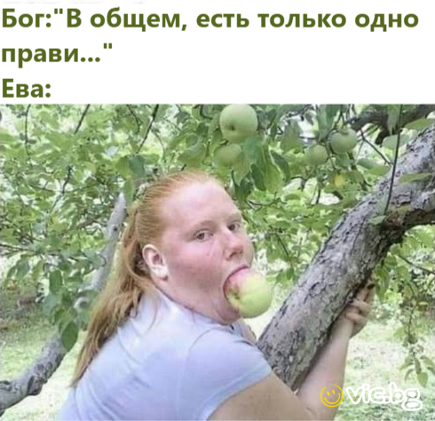 Бог:"В общем, есть только одно прави..." Ева: