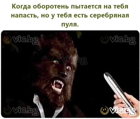 Когда оборотень пытается на тебя напасть, но у тебя есть серебряная пуля.