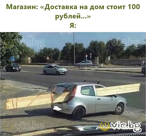 Магазин: «Доставка на дом стоит 100 рублей...»  Я: