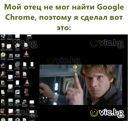 Мой отец не мог найти Google Chrome, поэтому я сделал вот это: