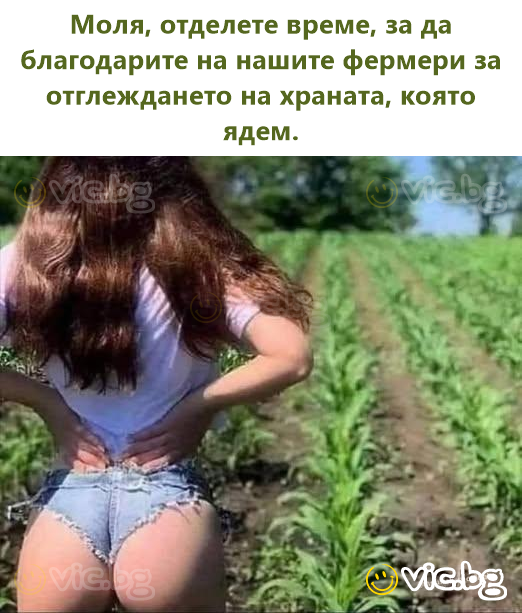Пожалуйста, уделите время, чтобы поблагодарить наших фермеров за выращивание пищи, которую мы едим.
