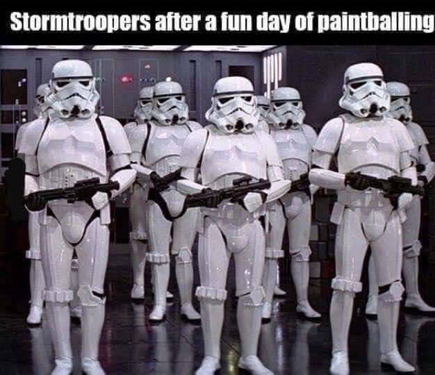 Stormtroopers after a fun day of paintballing
