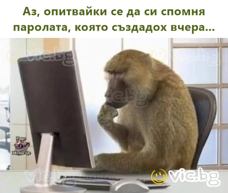 Аз, опитвайки се да си спомня паролата, която създадох вчера...