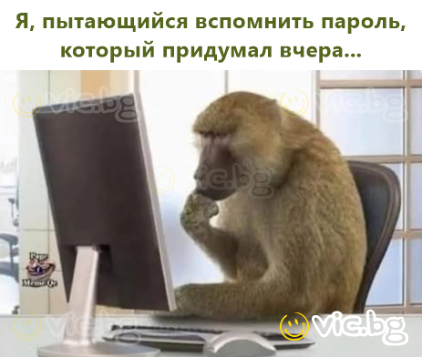 Аз, опитвайки се да си спомня паролата, която създадох вчера...