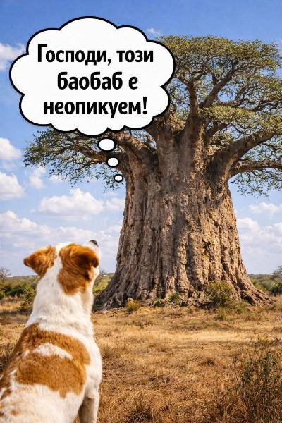 Господи; Този баобаб е неопикуем!