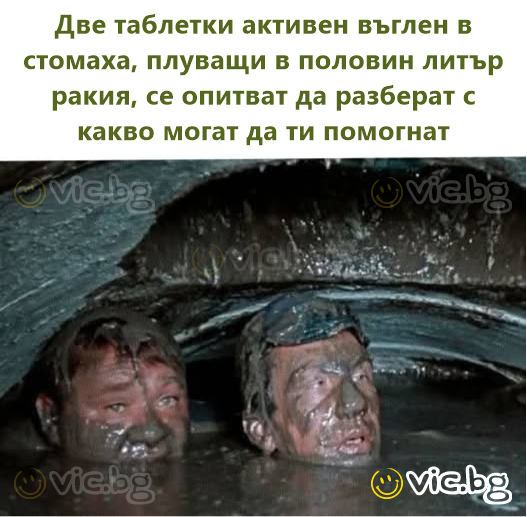 Две таблетки активен въглен в стомаха, плуващи в половин литър ракия, се опитват да разберат с какво могат да ти помогнат