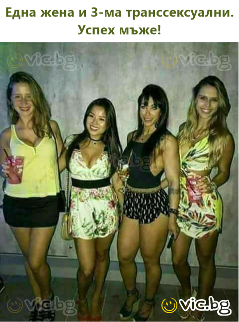 Една жена и 3-ма транссексуални. Успех мъже!