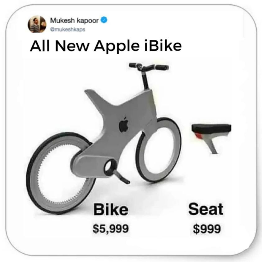 Изцяло новия iBike на Apple плюс седалка