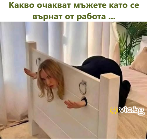 Какво очакват мъжете като се върнат от работа ...
