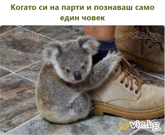 Когато си на парти и познаваш само един човек