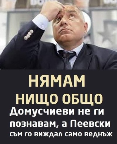Нямам нищо общо! Домусчиеви не ги познавам, а Пеевски съм го виждал само веднъж