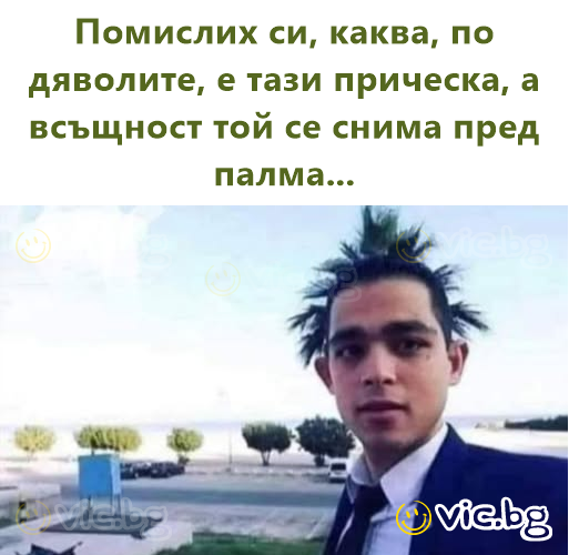 Помислих си, каква, по дяволите, е тази прическа, a всъщност той се снима пред палма...