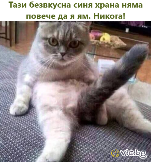 Тази безвкусна синя храна няма повече да я ям. Никога!