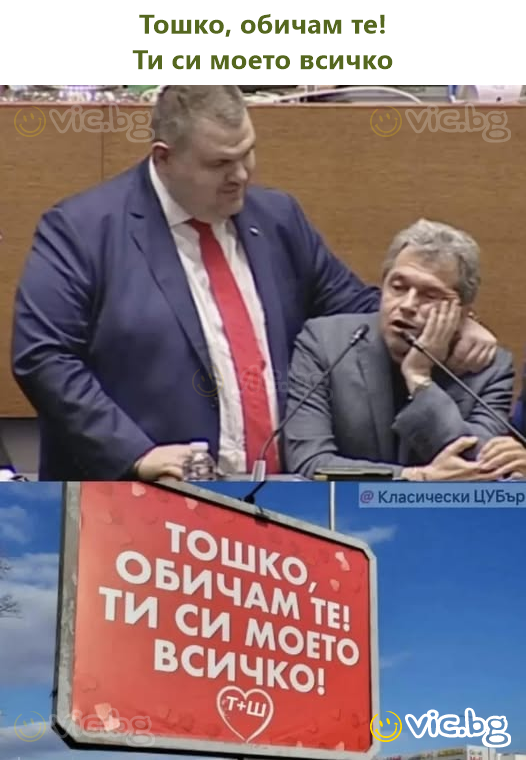 Тошко, обичам те! Ти си моето всичко