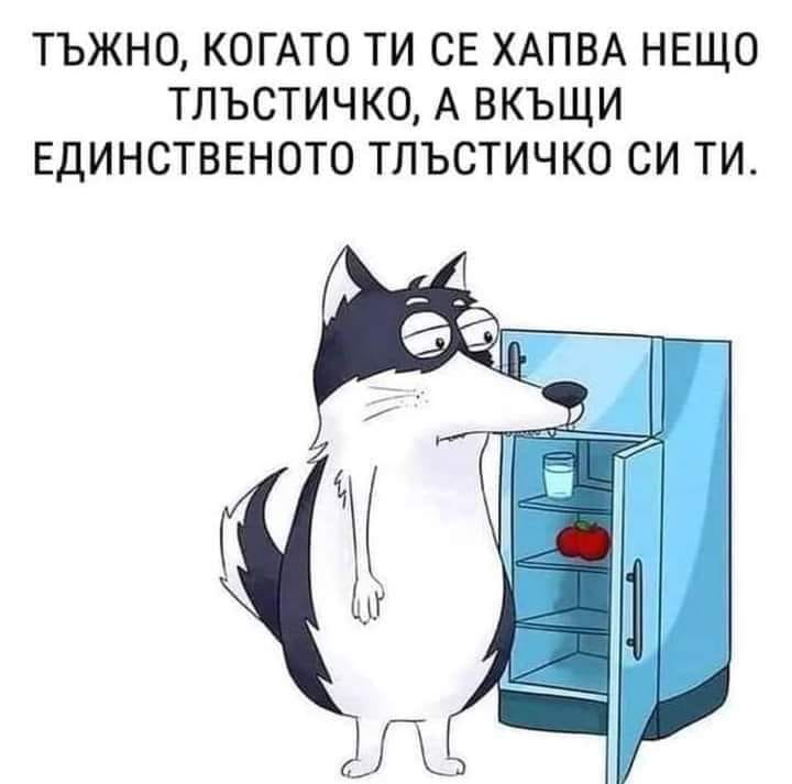 Тъжно е, когато ти се хапва нещо тлъстичко, а в къщи, единственото тлъстичко си ти
