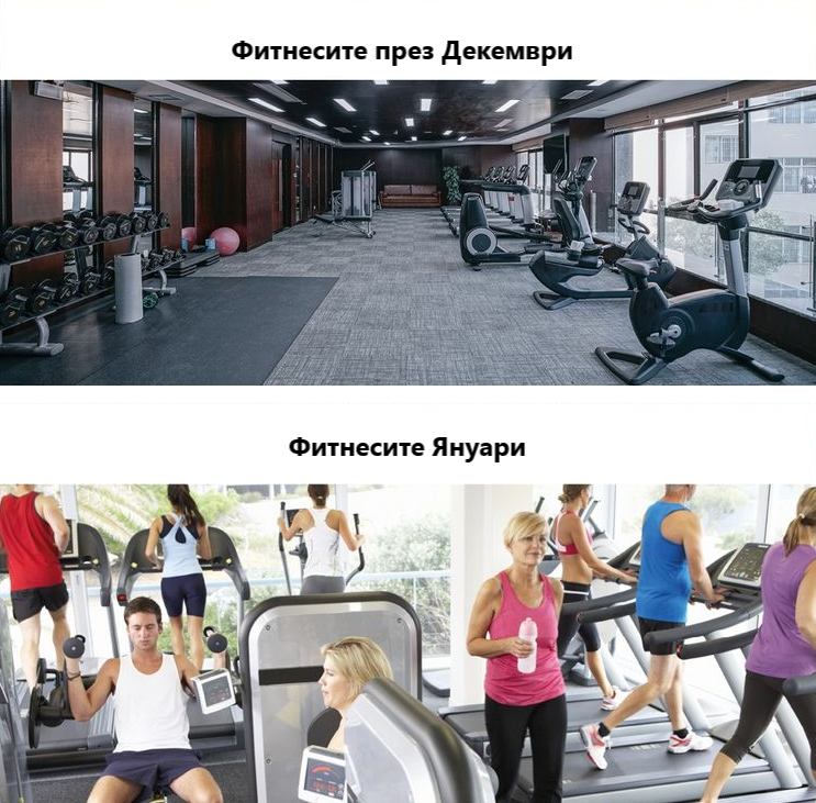 Фитнесите през Декември. Фитнесите Януари