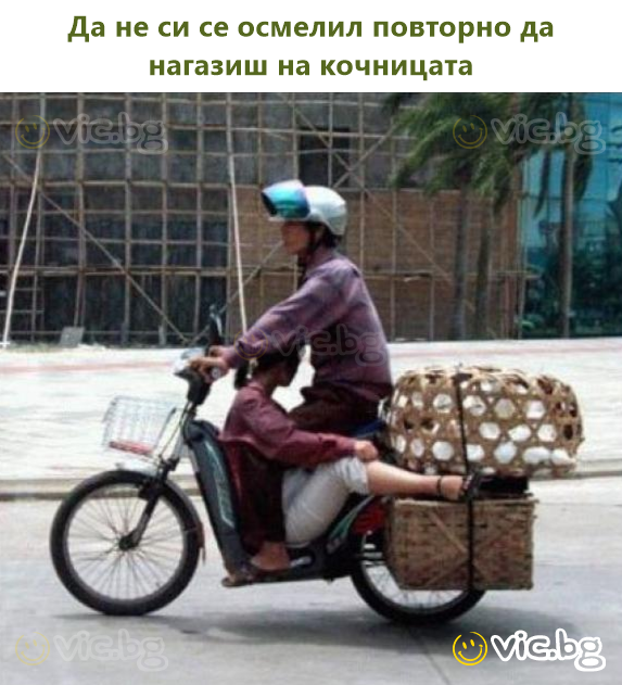 Да не си се осмелил повторно да нагазиш на кочницата