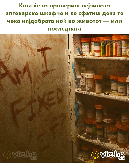 Кога ќе го провериш нејзиното аптекарско шкафче и ќе сфатиш дека те чека најдобрата ноќ во животот — или последната