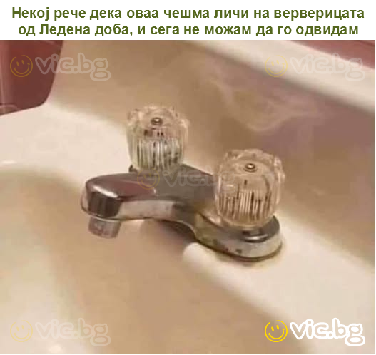 Некој рече дека оваа чешма личи на верверицата од Ледена доба, и сега не можам да го одвидам