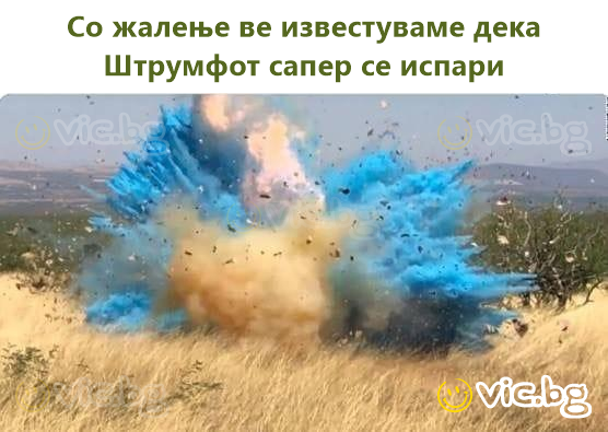 Со жалење ве известуваме дека Штрумфот сапер се испари