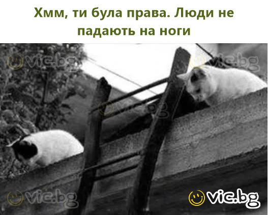 Хмм, ти була права. Люди не падають на ноги