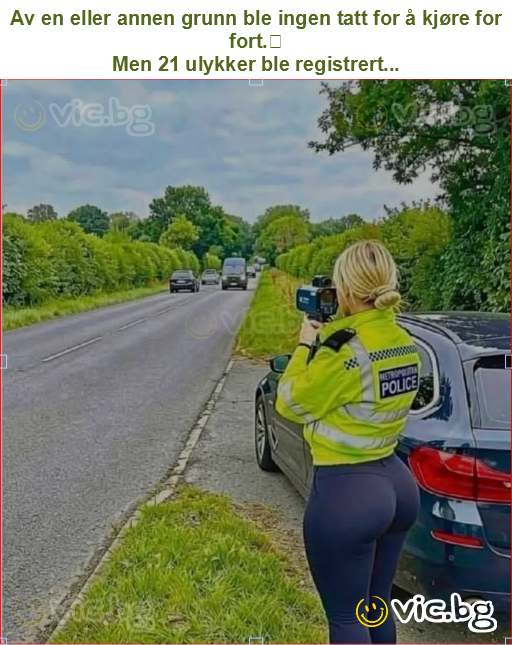 Av en eller annen grunn ble ingen tatt for å kjøre for fort.
Men 21 ulykker ble registrert...