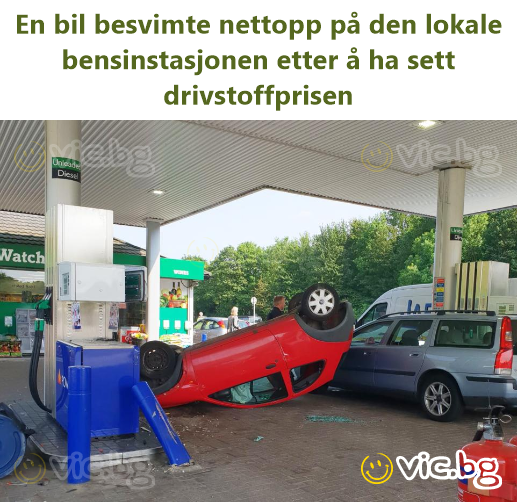 En bil besvimte nettopp på den lokale bensinstasjonen etter å ha sett drivstoffprisen