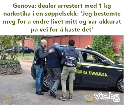 Genova: dealer arrestert med 1 kg narkotika i en søppelsekk: 'Jeg bestemte meg for å endre livet mitt og var akkurat på vei for å kaste det'
