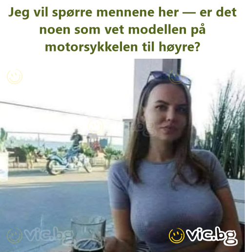 Jeg vil spørre mennene her — er det noen som vet modellen på motorsykkelen til høyre?