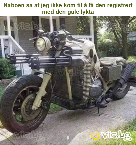 Naboen sa at jeg ikke kom til å få den registrert med den gule lykta