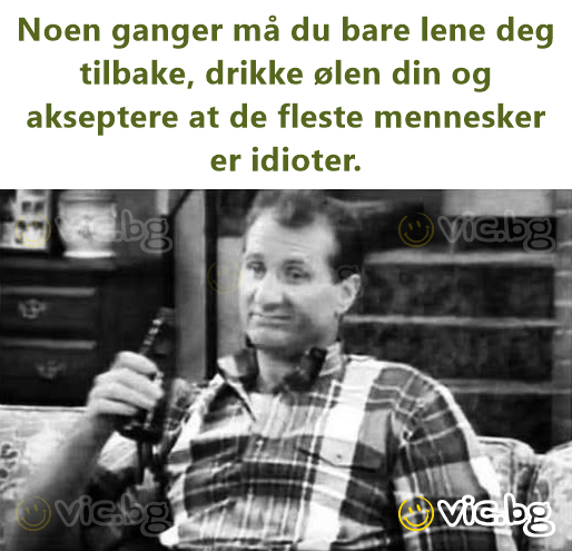 Noen ganger må du bare lene deg tilbake, drikke ølen din og akseptere at de fleste mennesker er idioter.