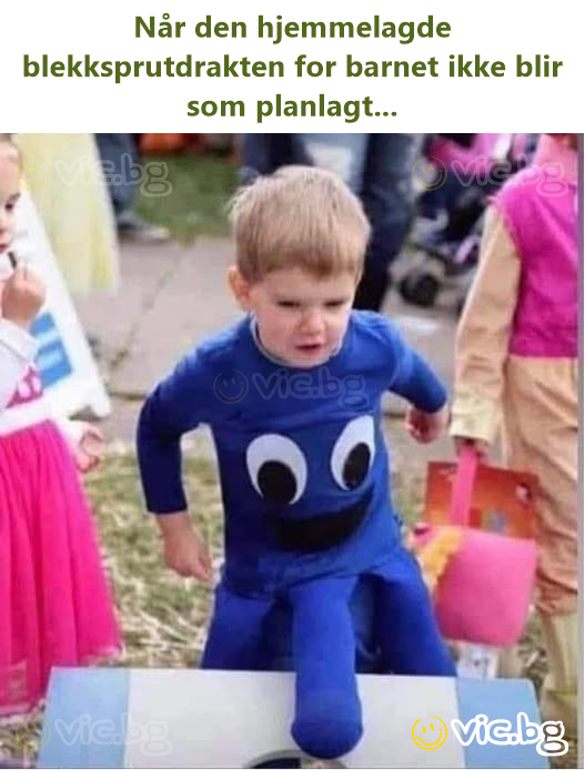 Når den hjemmelagde blekksprutdrakten for barnet ikke blir som planlagt...