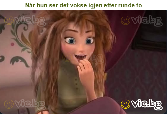 Når hun ser det vokse igjen etter runde to